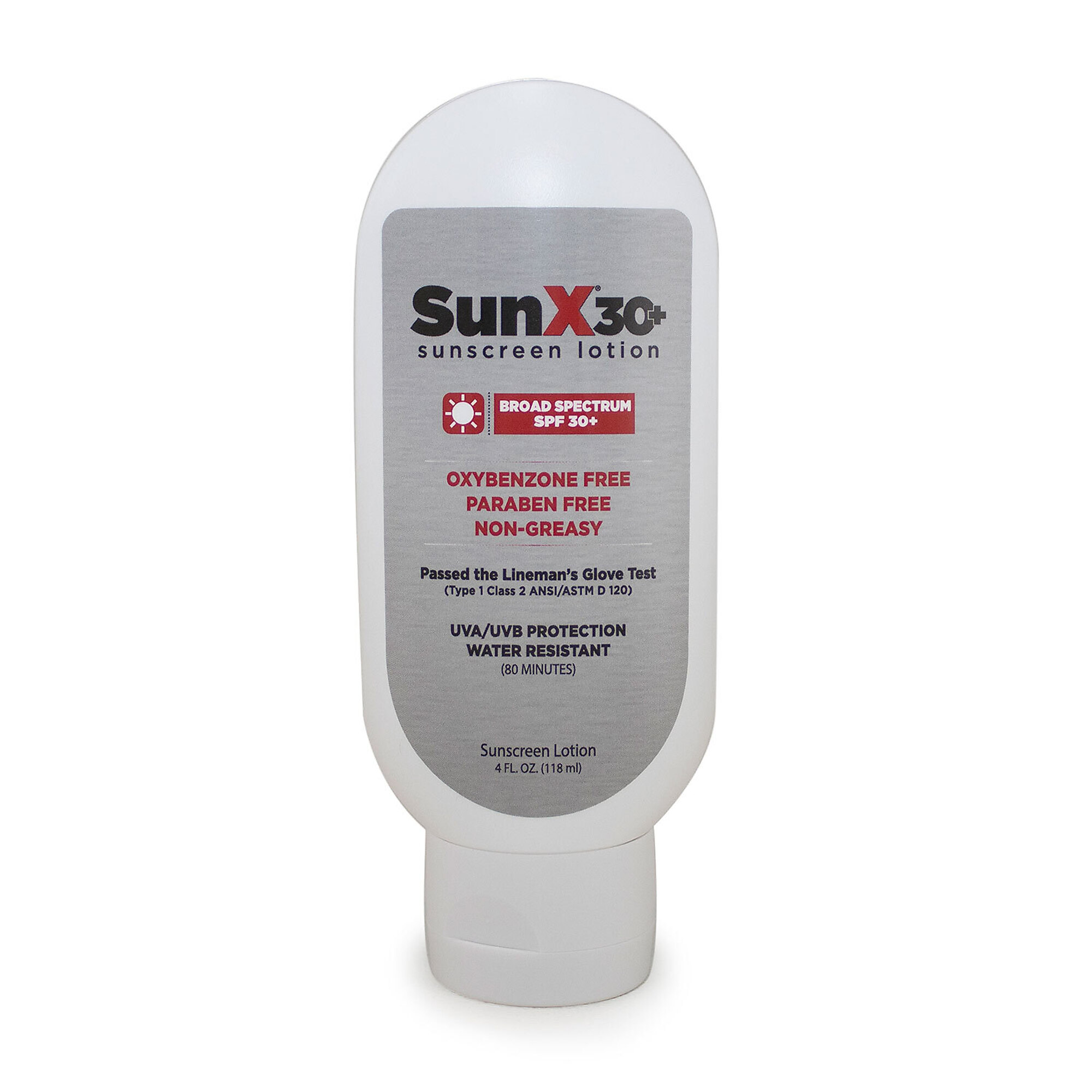 Aero Healthcare SunX30 Sunscreen Lotion — 4 Oz. Tottle, SPF 30, Water-Resistant, Case of 12, Model# 71664